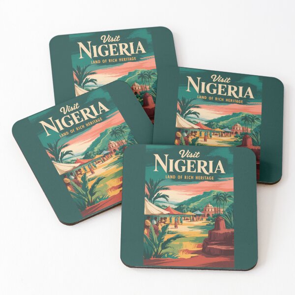 Item preview, Nigeria Painterly Illustration Travel Art Vintage designed and sold by KrisSidDesigns.