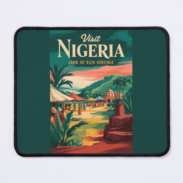 Item preview, Nigeria Painterly Illustration Travel Art Vintage designed and sold by KrisSidDesigns.