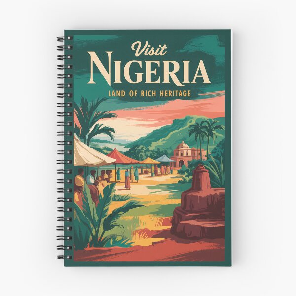 Item preview, Nigeria Painterly Illustration Travel Art Vintage designed and sold by KrisSidDesigns.