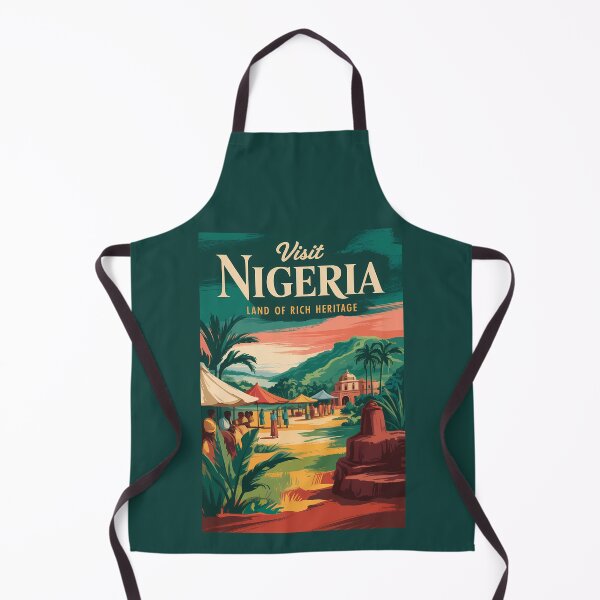 Item preview, Nigeria Painterly Illustration Travel Art Vintage designed and sold by KrisSidDesigns.