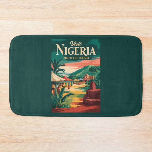 Item preview, Nigeria Painterly Illustration Travel Art Vintage designed and sold by KrisSidDesigns.