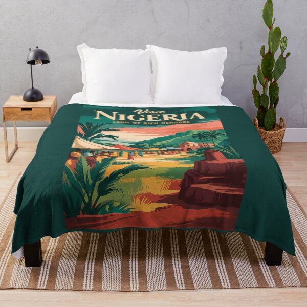 Item preview, Nigeria Painterly Illustration Travel Art Vintage designed and sold by KrisSidDesigns.