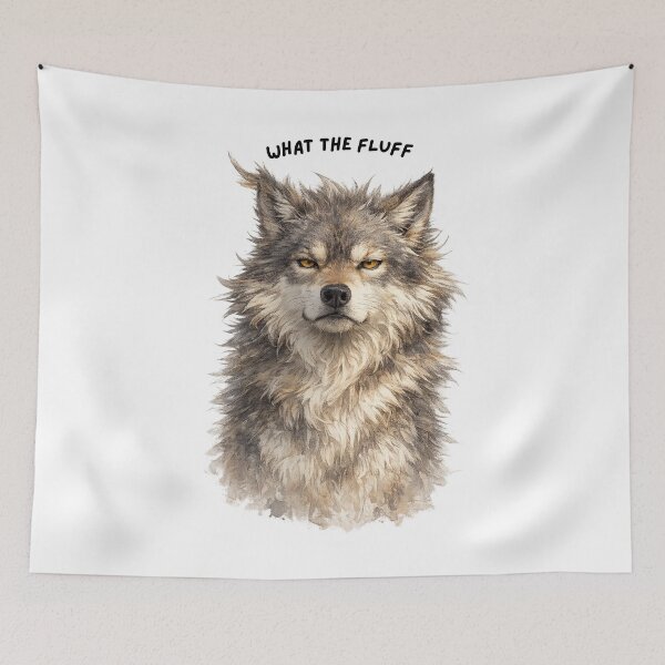 Item preview, What The Fluff – Funny Wolf Attitude Design designed and sold by GeoWild Designs.