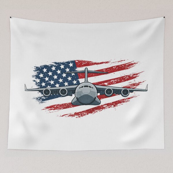 Item preview, C17 Globemaster with usa Flag designed and sold by Combat Skies.