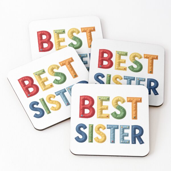 Item preview, BEST SISTER - IN COLORFUL FAUX LETTERING designed and sold by AlexOBrienArt.