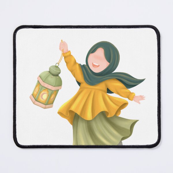 Item preview, Cute Hijabi Girl with Lantern Illustration designed and sold by novyron.
