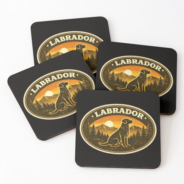 Item preview, Labrador Retro Badge – Black Lab Mountain Sunset Oval Sticker | Lab Dad Gift designed and sold by PawPrintCustom.