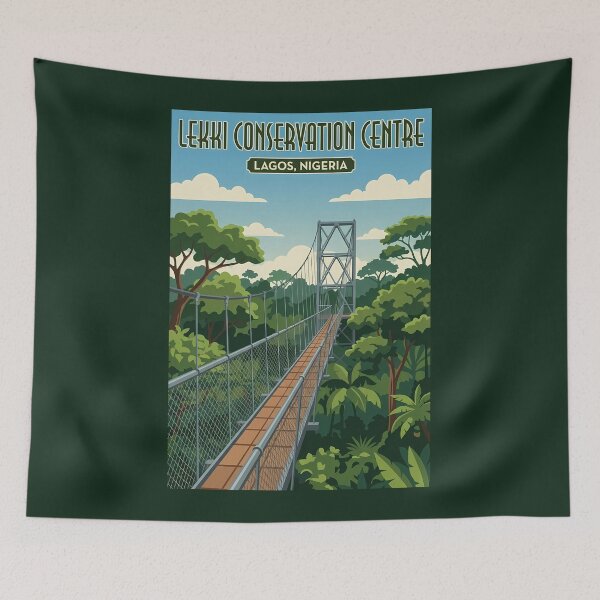 Item preview, Lekki Conservation Centre Nigeria Illustration Travel Art Vintage designed and sold by KrisSidDesigns.