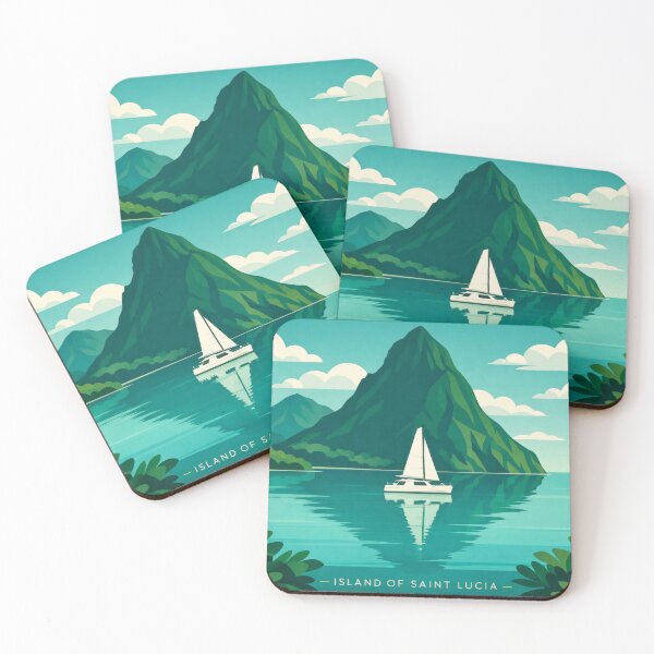 Item preview, Paisaje escénico de los Pitones de la isla tropical de Santa Lucía designed and sold by scicilysimonee.