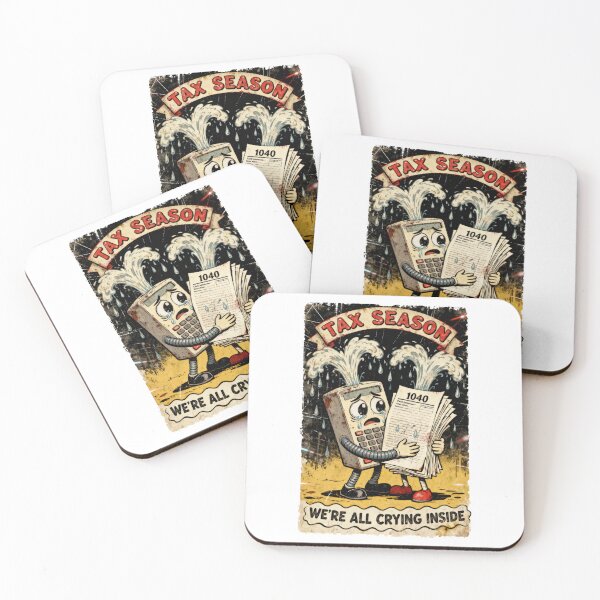 Item preview, Funny Tax Season Crying Calculator Vintage Illustration designed and sold by GrafTeesLab.