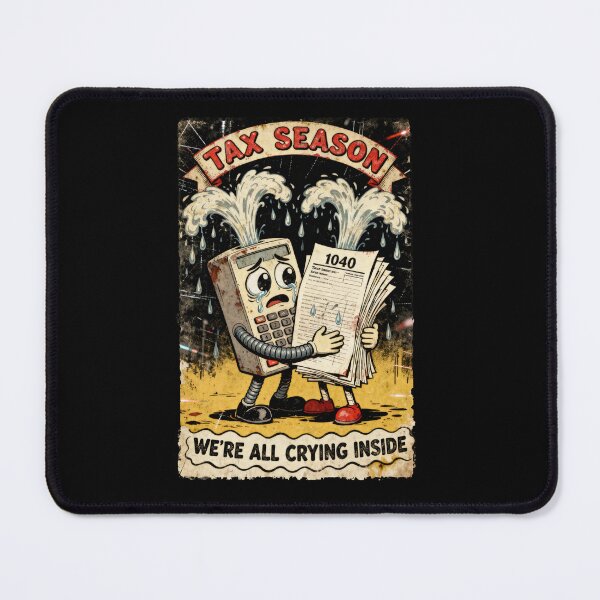 Item preview, Funny Tax Season Crying Calculator Vintage Illustration designed and sold by GrafTeesLab.