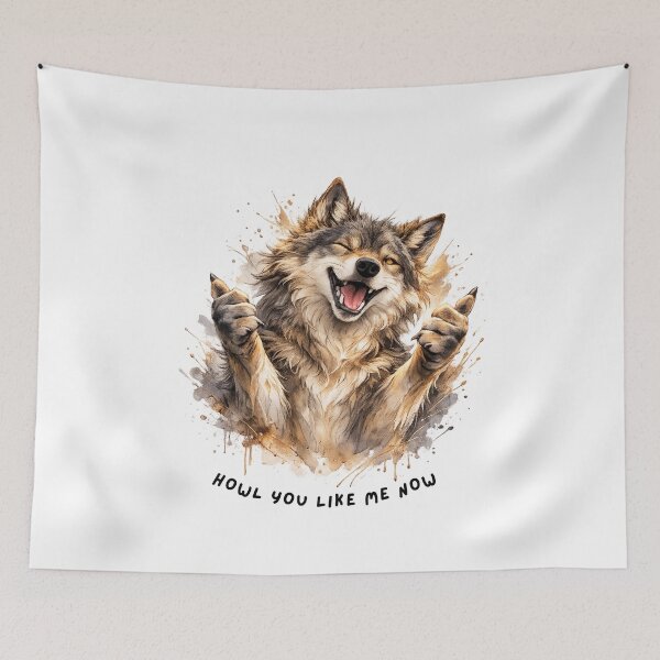 Item preview, Howl You Like Me Now – Funny Confident Wolf Art designed and sold by GeoWild Designs.