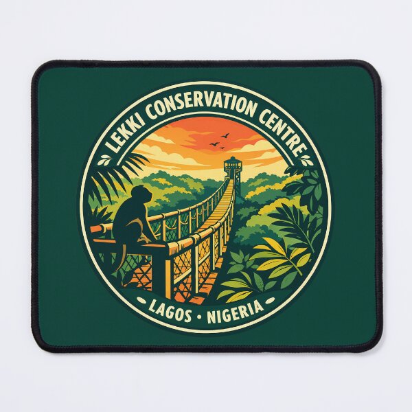 Item preview, Lekki Conservation Centre Nigeria Illustration Travel Art Badge designed and sold by KrisSidDesigns.