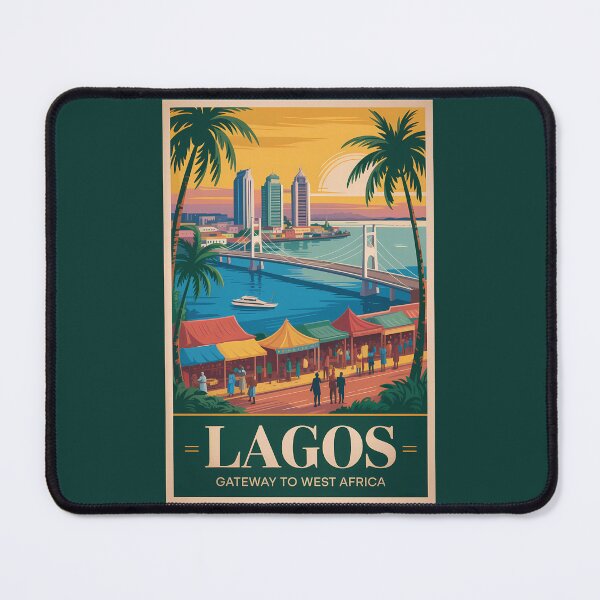 Item preview, Lagos Illustration Travel Art Vintage designed and sold by KrisSidDesigns.