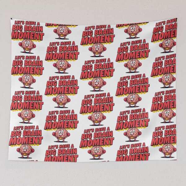 Item preview, Let’s Have a Big Brain Moment – Funny Smart Cartoon Brain Design designed and sold by Design Delinquent.