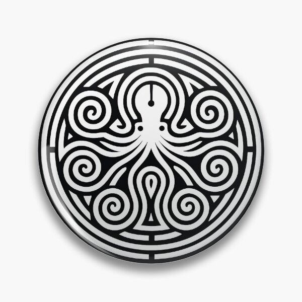 Artikelvorschau, Wikinger-Kraken, Heilige Geometrie, Oktopus-Mandala – Kornkreis-Labyrinth, Nordische Mythologie, Blackwork-Tattoo, Kosmische keltische Spirale entworfen und verkauft von WilderRoads.
