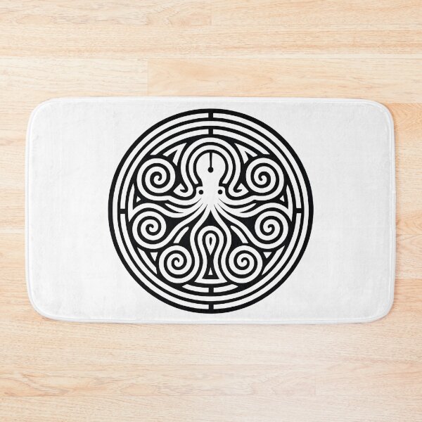 Item preview, Viking Kraken Sacred Geometry Octopus Mandala – Crop Circle Labyrinth Norse Mythology Blackwork Tattoo Cosmic Celtic Spiral designed and sold by WilderRoads.