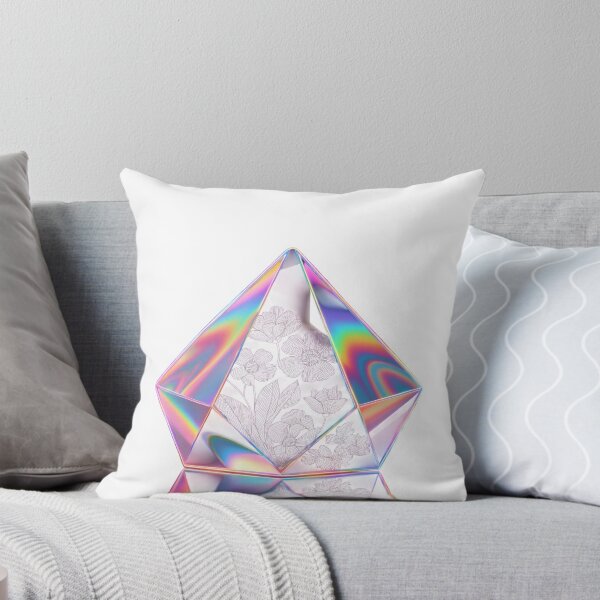 Item preview, Holographic crystal with floral design reflecting rainbow colors designed and sold by Creative88Art.