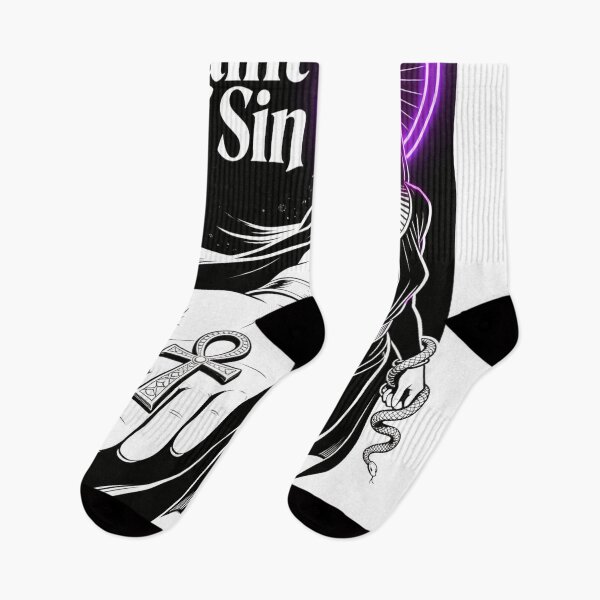 Item preview, cleopatra saint saint of sin serpent queen ankh relic gothic engraving hot pink eyes electric purple halo dark fantasy designed and sold by DarkMedieval.