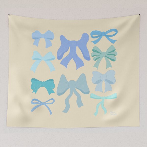 Item preview, Pretty Preppy Blue Bows designed and sold by Carrie Cantwell Art.