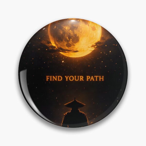 Item preview, Find Your Path Samurai Moon Quote designed and sold by AbstractAuraArt.