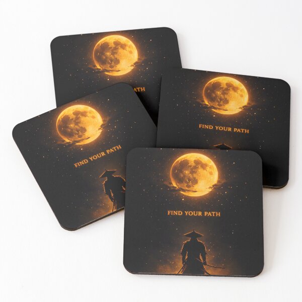 Item preview, Find Your Path Samurai Moon Quote designed and sold by AbstractAuraArt.