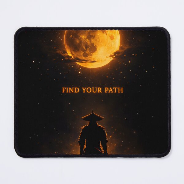 Item preview, Find Your Path Samurai Moon Quote designed and sold by AbstractAuraArt.
