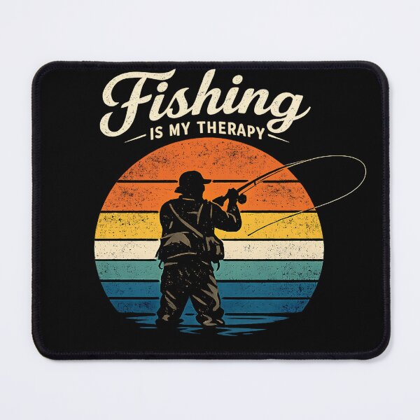 Item preview, Fishing Is My Therapy – Retro Sunset Fisherman Design designed and sold by My Artprintz.