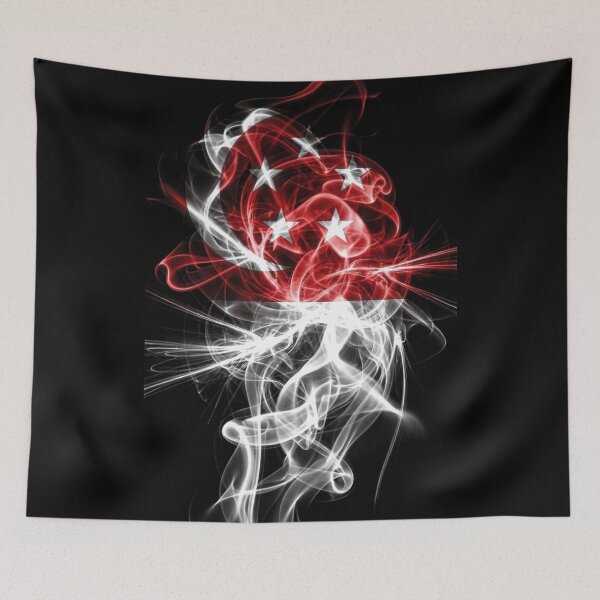 Item preview, Singapore Flag Abstract Energy Smoke designed and sold by FUIRY .