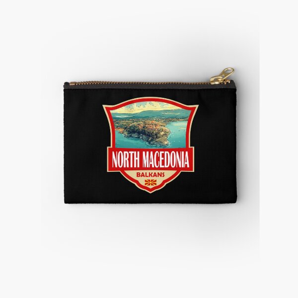 Item preview, North Macedonia Illustration Retro Badge designed and sold by KrisSidDesigns.