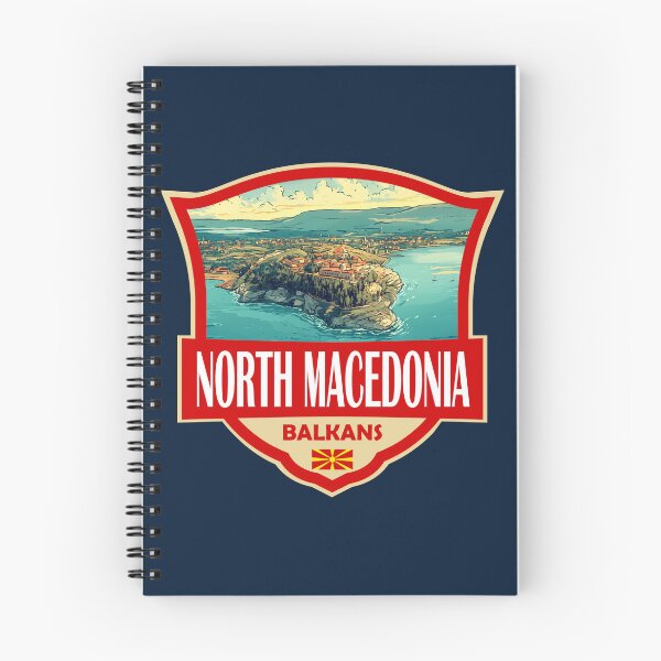 Item preview, North Macedonia Illustration Retro Badge designed and sold by KrisSidDesigns.