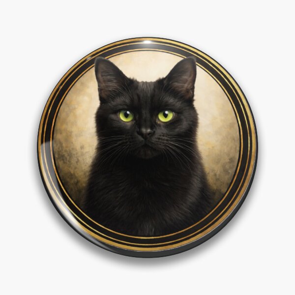 Item preview, Black Cat Midnight Poise – Realistic Cat Circle Art  Description: designed and sold by TheJoyfulPen.