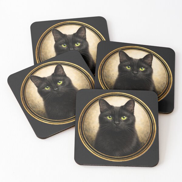 Item preview, Black Cat Midnight Poise – Realistic Cat Circle Art  Description: designed and sold by TheJoyfulPen.