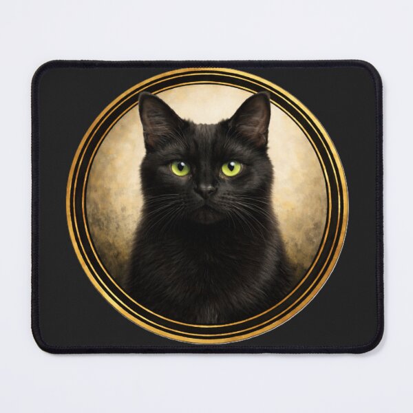Item preview, Black Cat Midnight Poise – Realistic Cat Circle Art  Description: designed and sold by TheJoyfulPen.