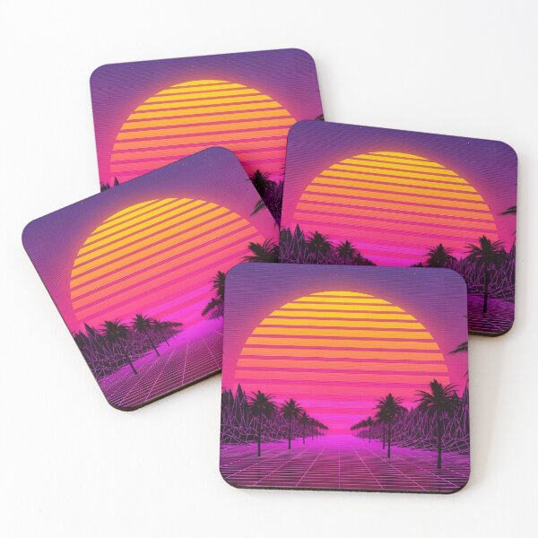 Item preview, Retro Synthwave Sunset Drive with Palm Trees designed and sold by powersunlight.