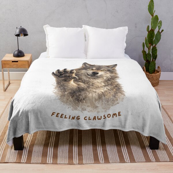 Item preview, Feeling Clawsome – Cute Funny Wolf Design designed and sold by GeoWild Designs.
