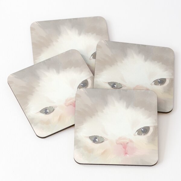 Item preview, Clueless kitten face digital art portrait  designed and sold by Pourlachance.