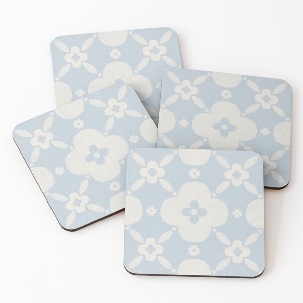 Item preview, Bold retro floral | Dusty blue pastel aesthetic designed and sold by Illustrated by Nat.