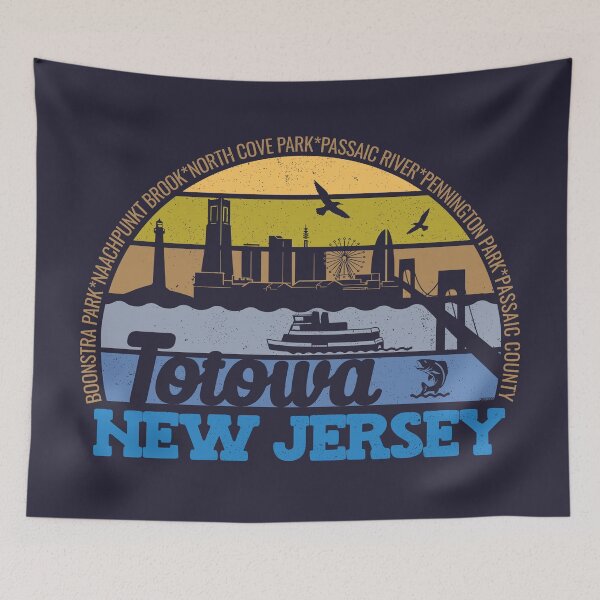 Item preview, Totowa New Jersey Sunset Retro Vintage Local Pride Logo designed and sold by CRHPOD20.