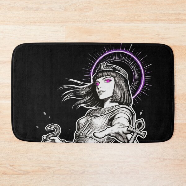 Item preview, cleopatra saint saint of sin serpent queen ankh relic gothic engraving hot pink eyes electric purple halo dark fantasy designed and sold by DarkMedieval.