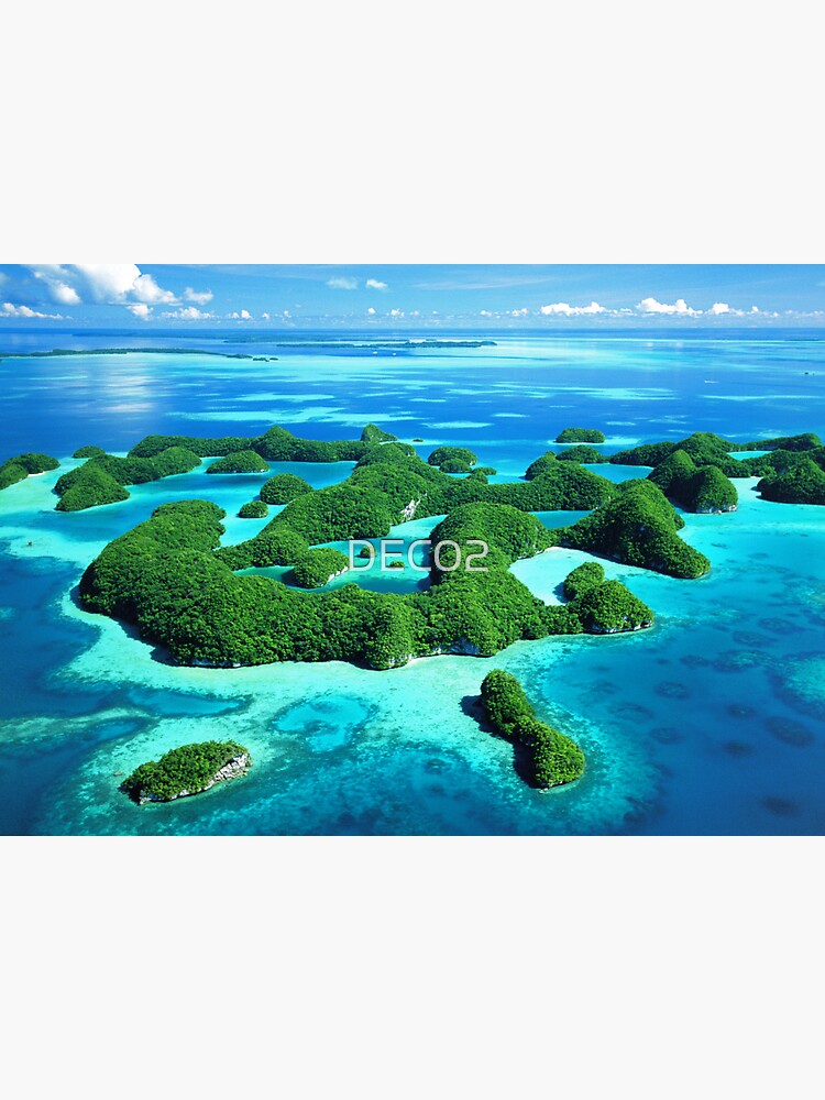 "Palau Island Paradise, Indian Ocean, Tropical Art Photo" Sticker for