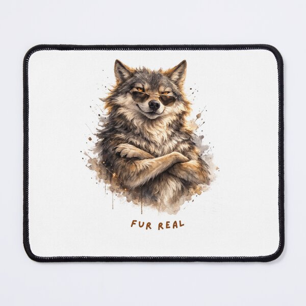 Item preview, Fur Real – Funny Confident Wolf Illustration designed and sold by GeoWild Designs.
