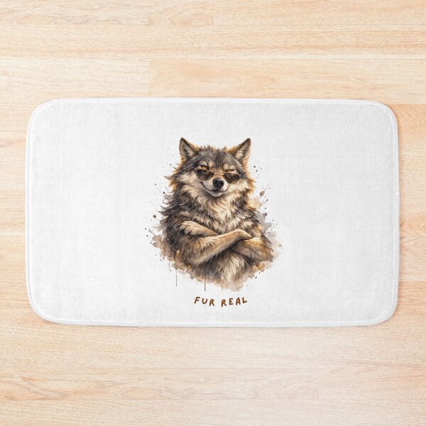Item preview, Fur Real – Funny Confident Wolf Illustration designed and sold by GeoWild Designs.