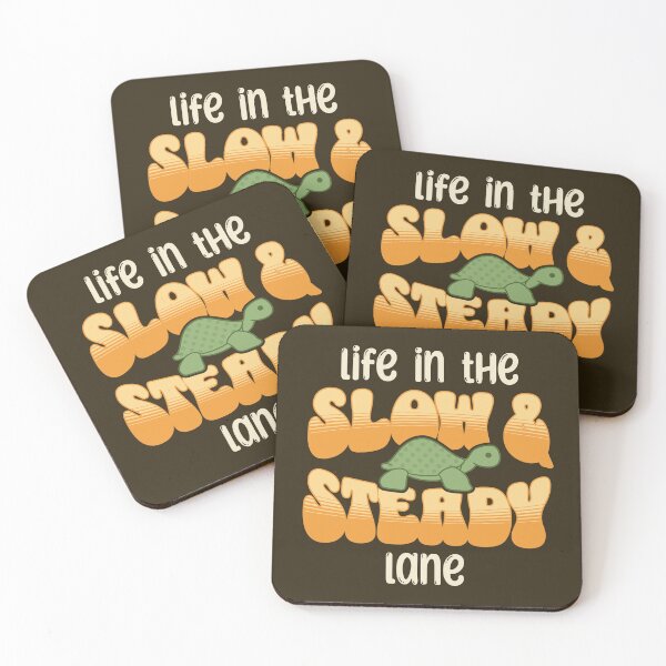 Item preview, Life in the Slow & Steady Lane – Retro Turtle Motivational designed and sold by picadillyprints.