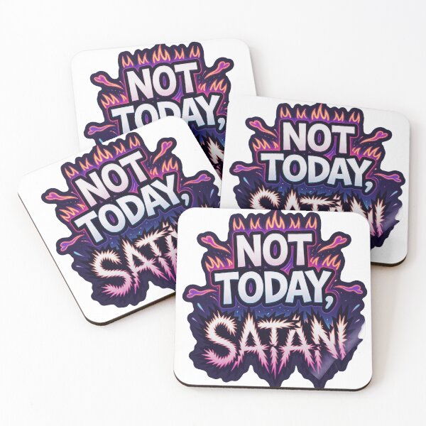 Item preview, Not Today Satan Funny Motivational Vinyl Sticker - Bold Modern Design designed and sold by ARTCREATESHOP.