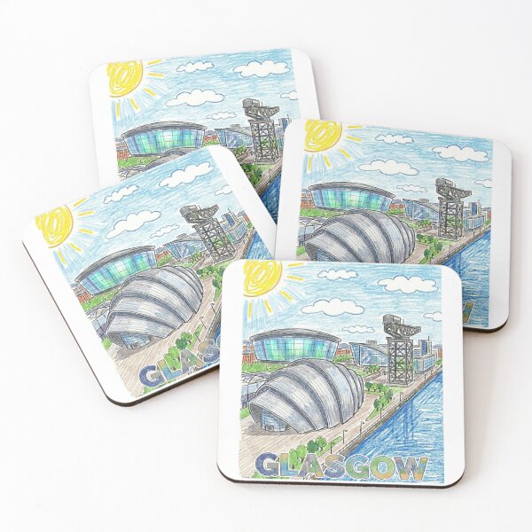 Item preview, Glasgow Skyline Crayon Art - Armadillo, Hydro & Crane Landmarks designed and sold by Loom on the Loch.