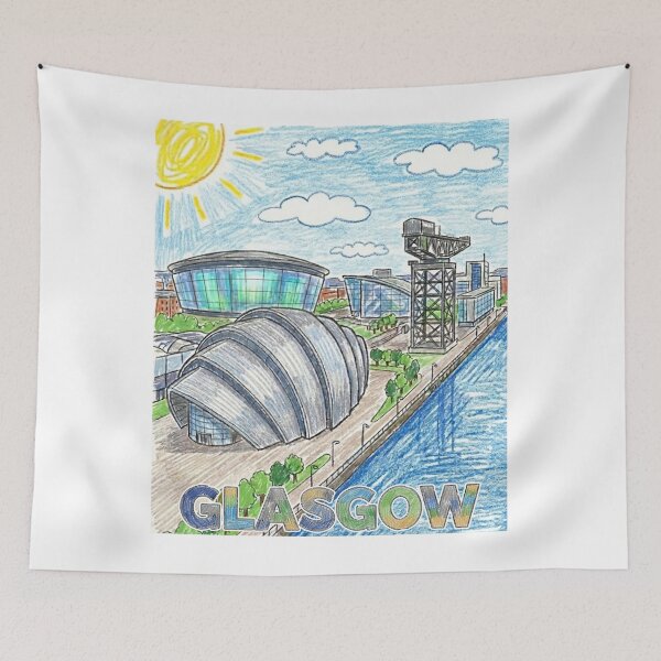 Item preview, Glasgow Skyline Crayon Art - Armadillo, Hydro & Crane Landmarks designed and sold by Loom on the Loch.