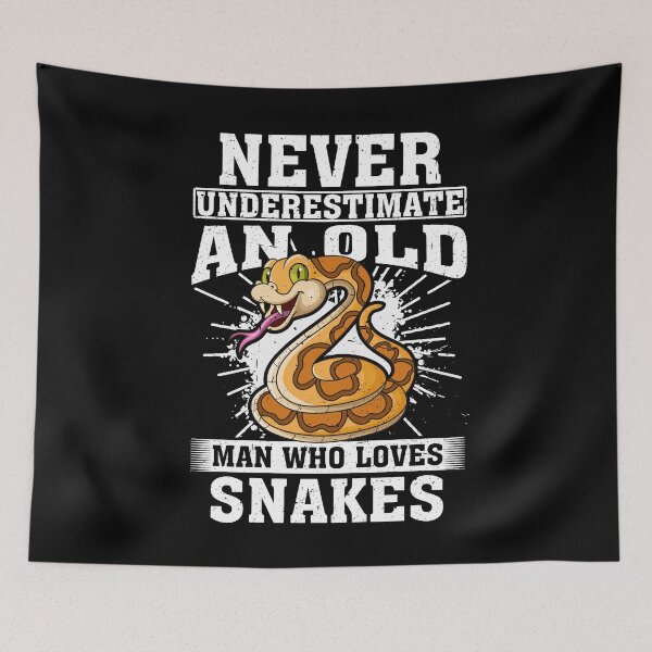Item preview, Never Underestimate An Old Man Who Loves Snakes  designed and sold by CosmoKitsch.