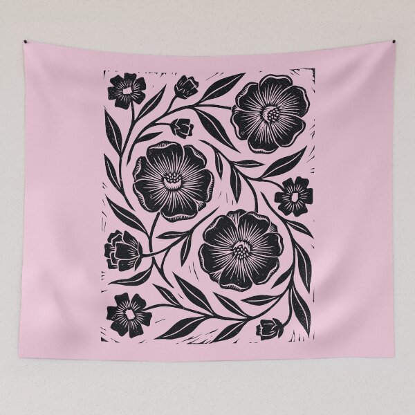Item preview, Daisy Flowers Lino Style Retro Wildflowers Gardener  designed and sold by Y-Vibes.