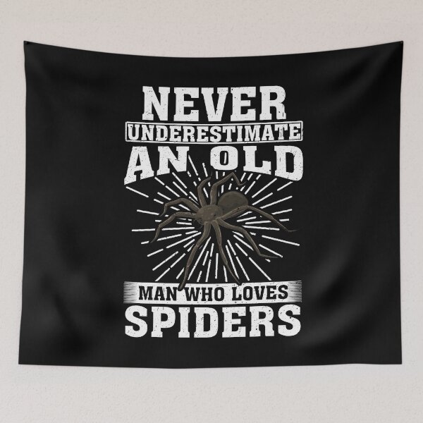 Item preview, Never Underestimate An Old Man Who Loves Spiders  designed and sold by CosmoKitsch.